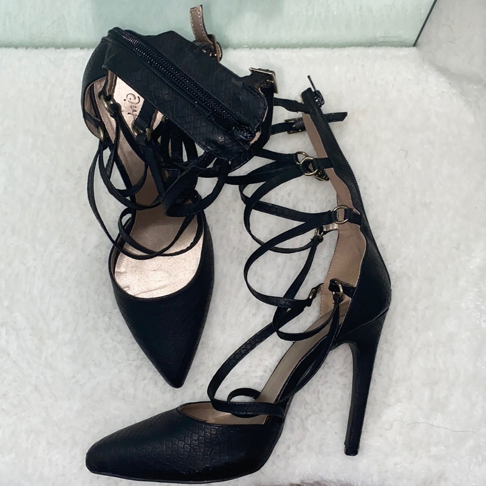 Black Strappy Heels